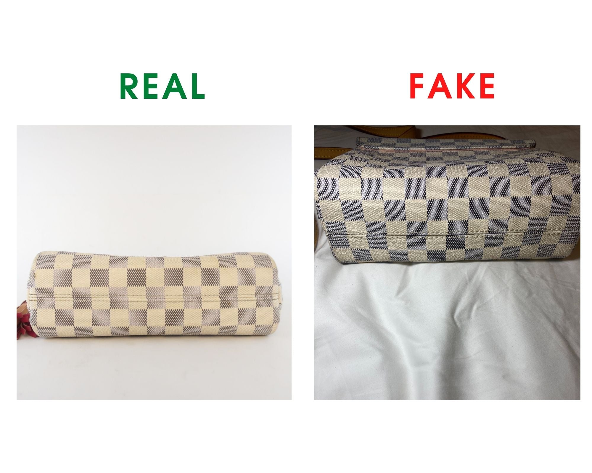 Revisión de la bolsa de Louis Vuitton Croisette y Comparación Real Vs Fake (con fotos reales) Patrón de fondo