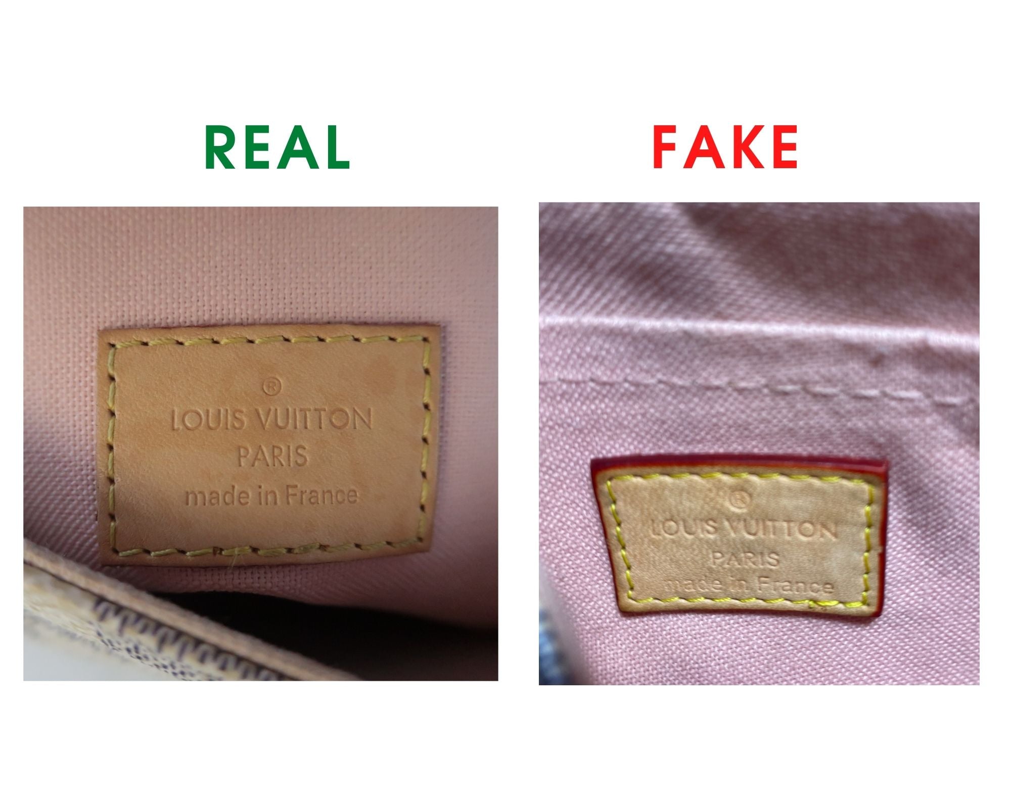 Louis Vuitton Croisette Bag Review and Real vs Fake Comparison (With Real Photos) heat stamp
