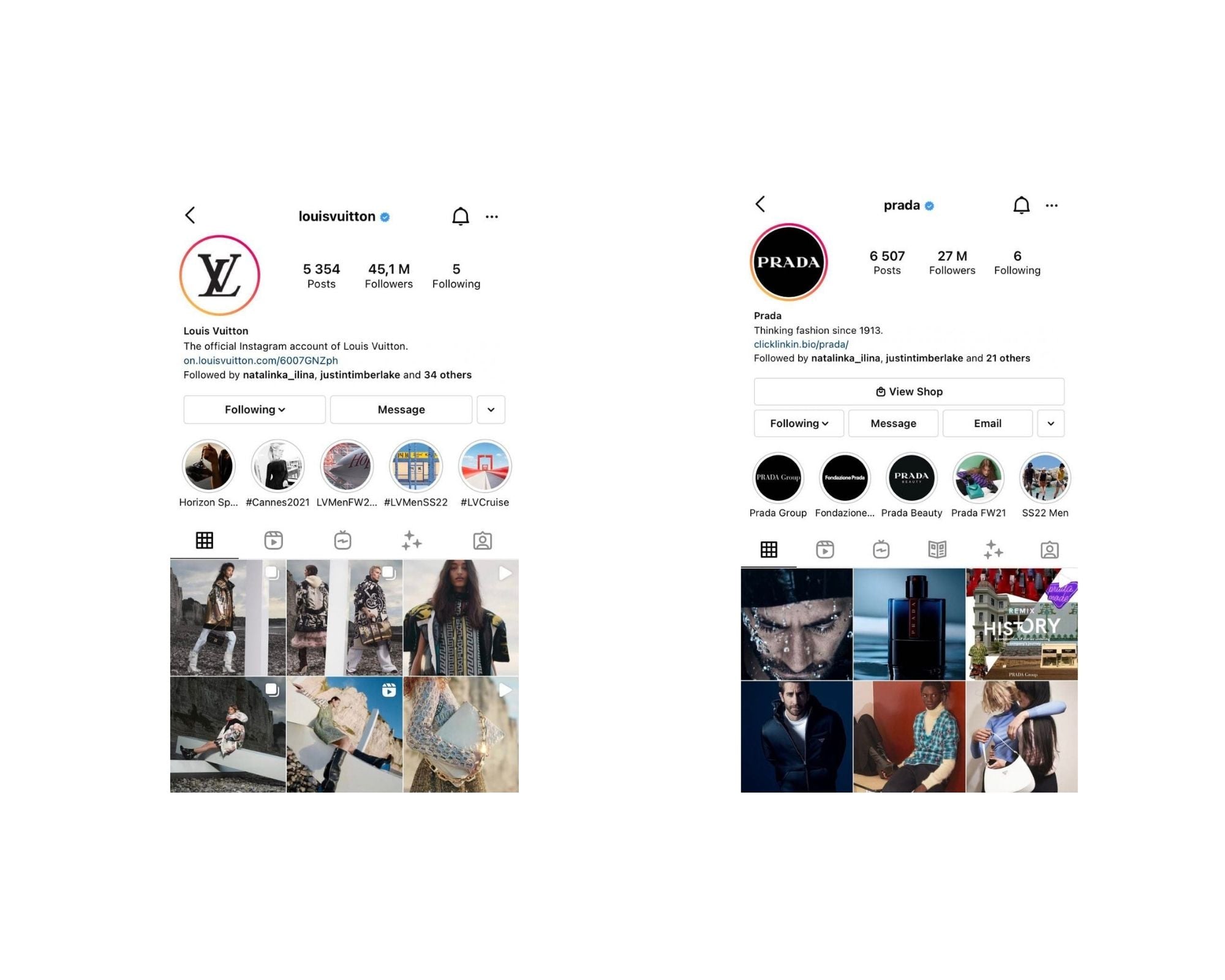 Qué marca es mejor: Louis Vuitton vs Prada Social Media