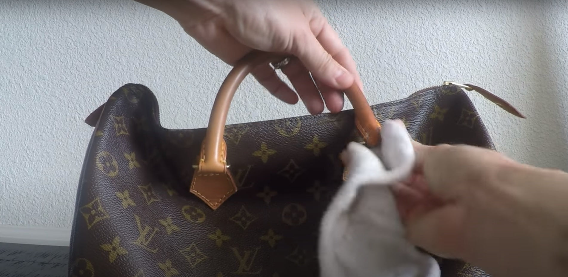 Does anyone know a safe protector spray for the illusion taurillon leather?  I want to protect but scared of any untested product! Pic of my babies. : r/ Louisvuitton