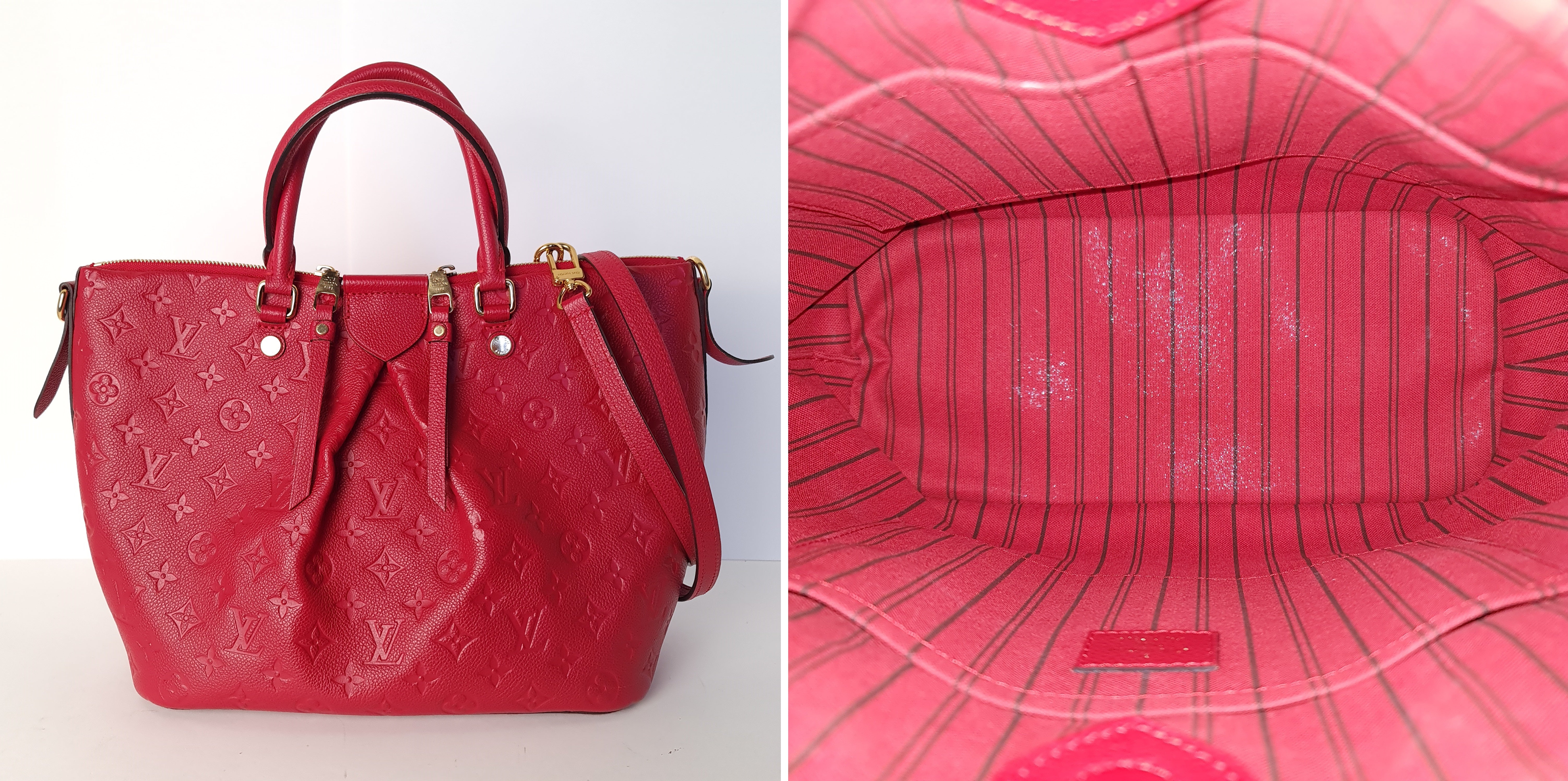 Real Louis Vuitton Empreinte Mazarine Bag Inside Interior Lining