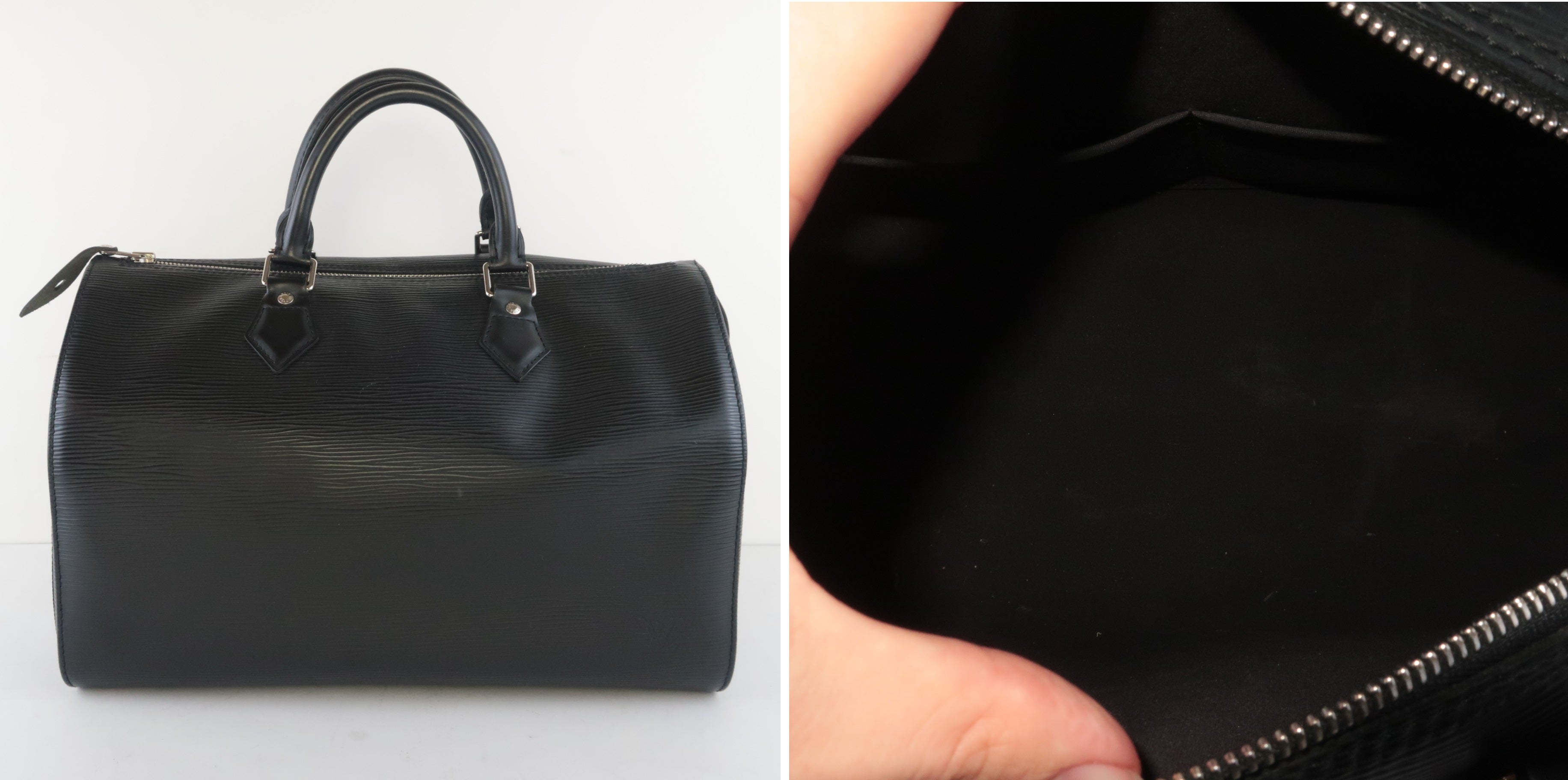 Real Louis Vuitton Epi Leather Bolso rápido en el interior del lado interior