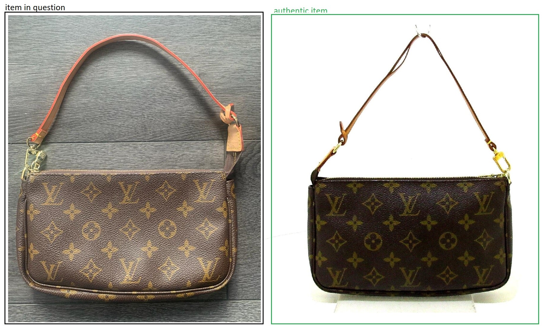 real vs fake lv pochette accessoires