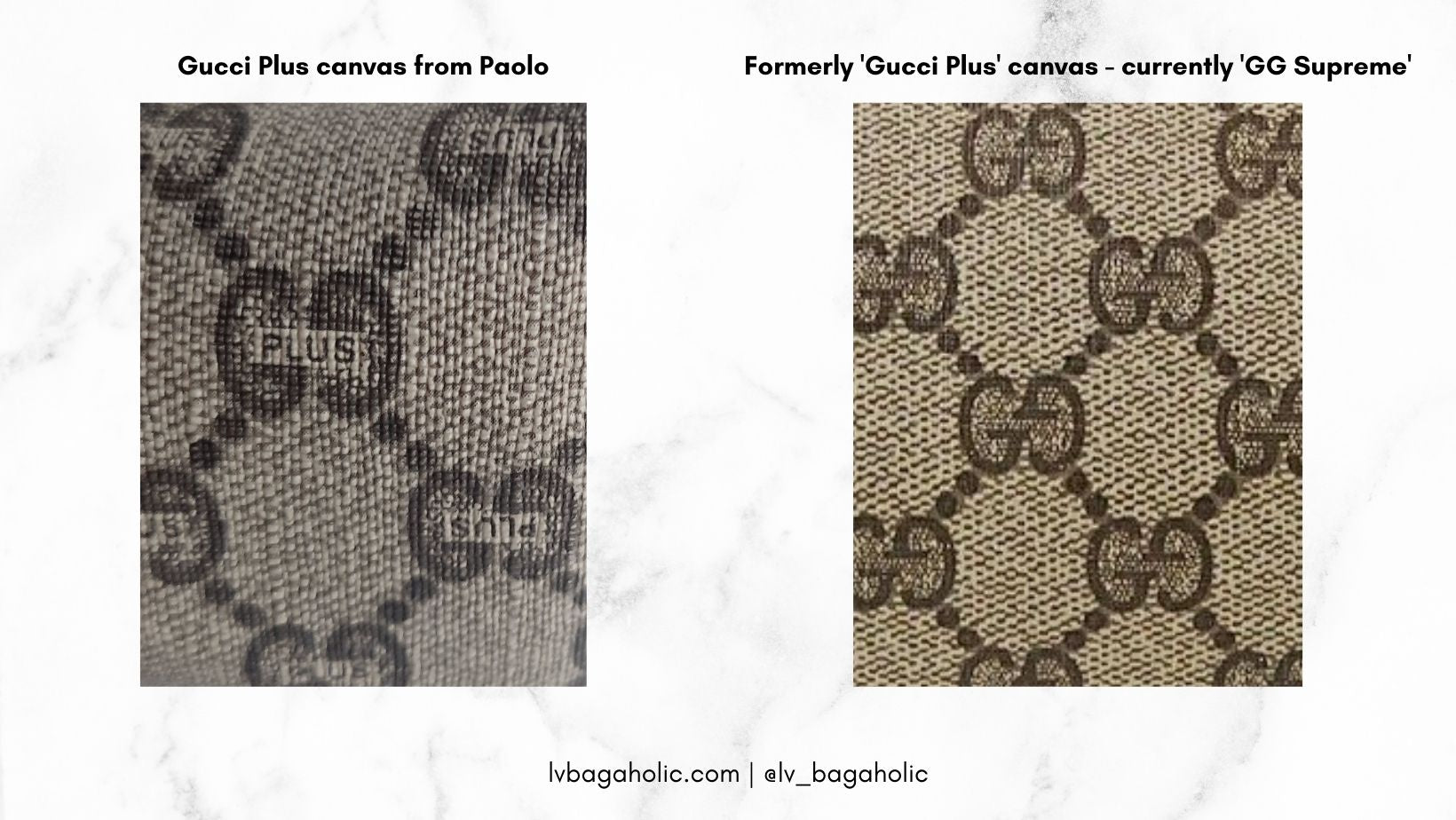 Canvas Gucci Plus Vintage ¿Cuál es la diferencia GG Supreme Comparison