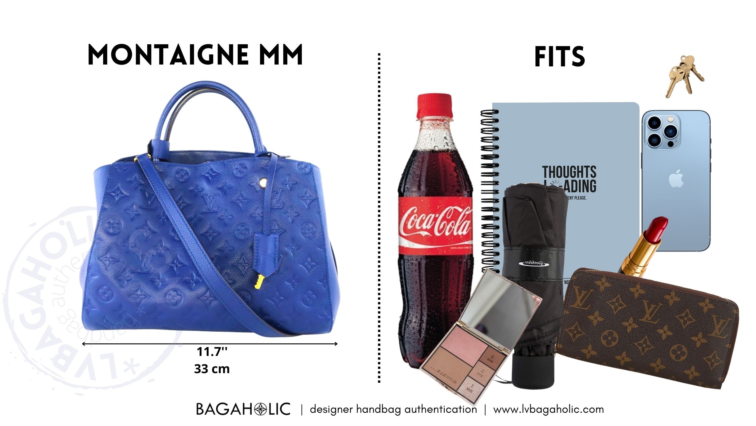 what fits into Louis Vuitton Montaigne Bag mm