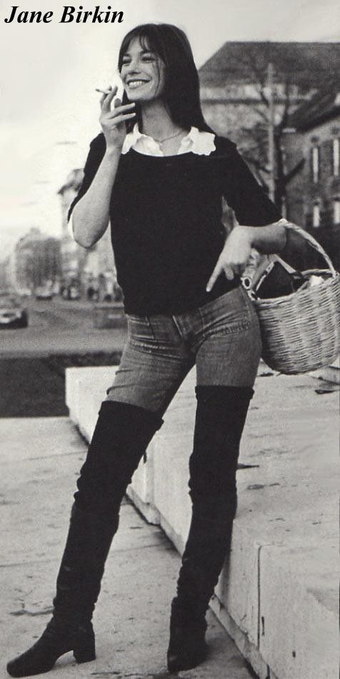 women's fashion of the 70s ideas over the knee boots birkin