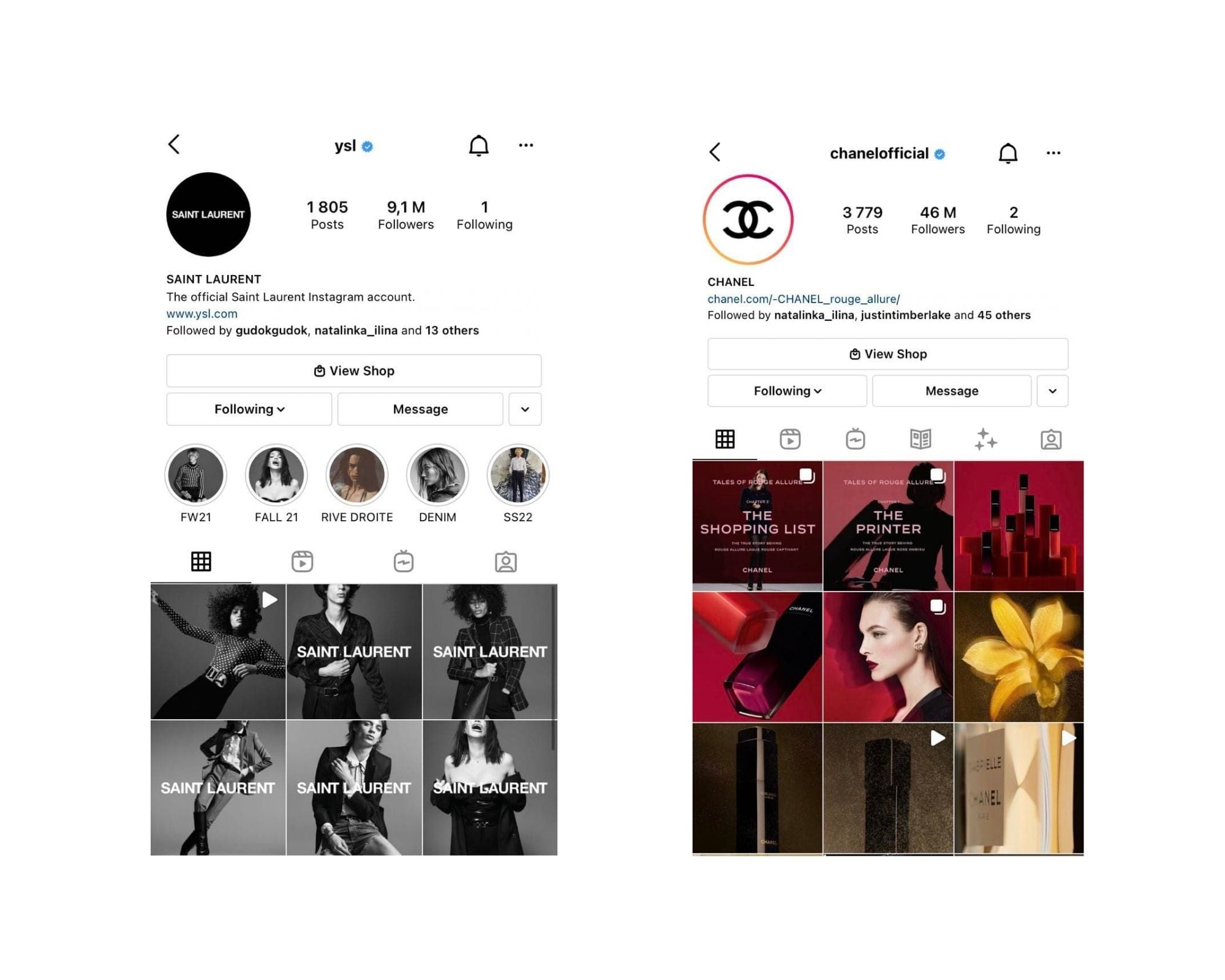 Qué marca es mejor: YSL vs Chanel Social Media