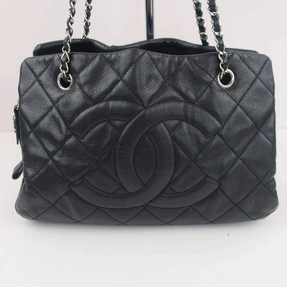 Chanel Chanel Black Quilted Caviar Leather Petite Timeless Bag LVBagaholic