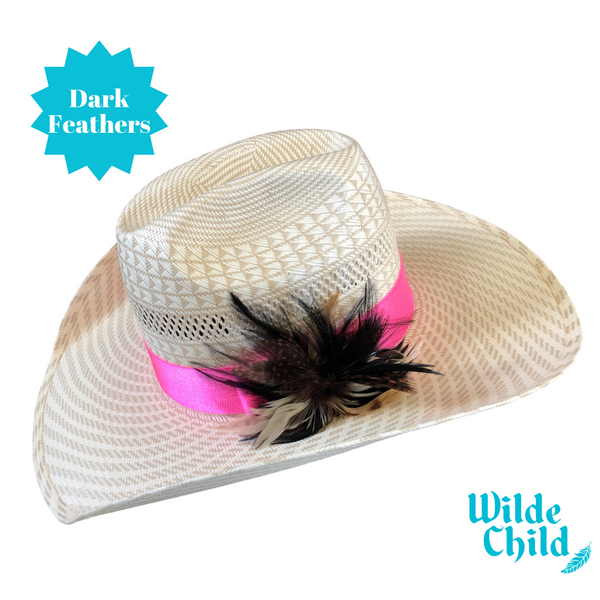 straw hat with pink band