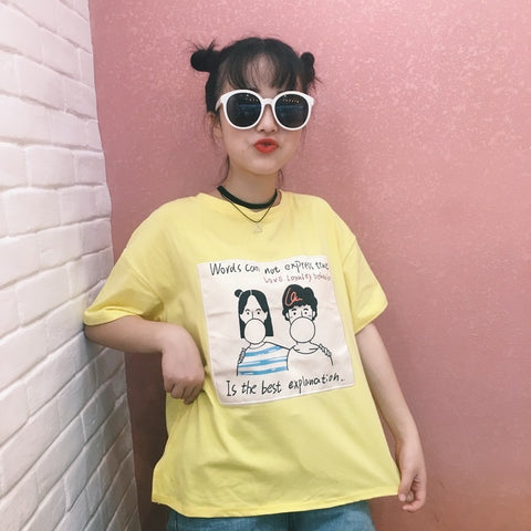 Love Statement Yellow Tee – Ulzzang Studio