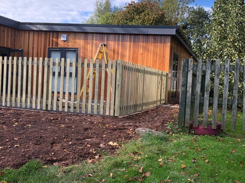 Timber Picket Fencing for a Mobile Classroom in Coventry | Trentham Fencing