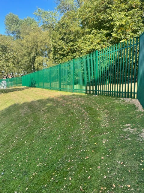 2.4m High Green Triple Pointed Palisade Supplied & Installed for Leek High School