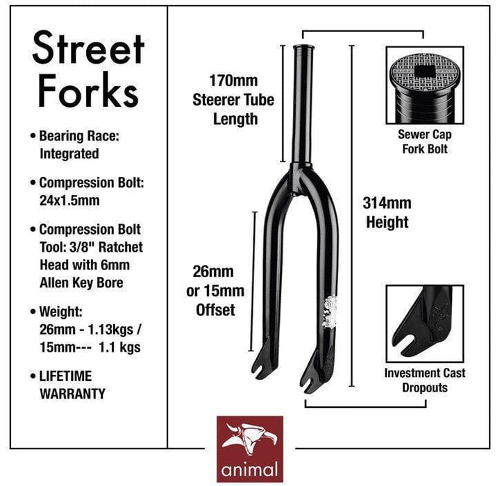 Bmx fork shop sizes