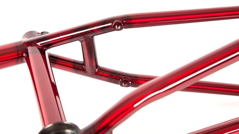 trans red bmx frame