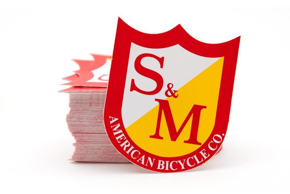 Sporting Goods S M Bikes Shield Bmx Sticker Red Yellow Small Staysalty