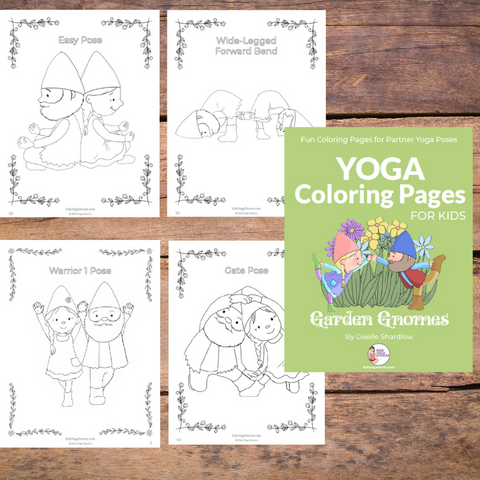 yoga coloring garden gnomes for kids