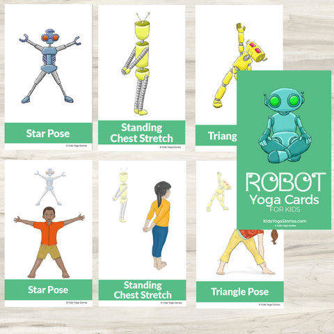 robot yoga cards for pretend play
