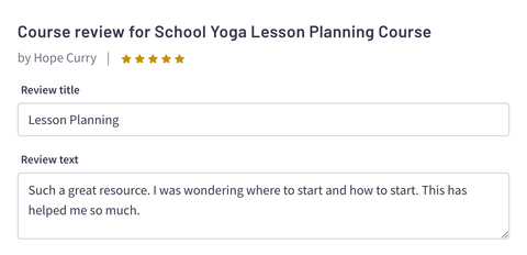 school yoga lesson planning course