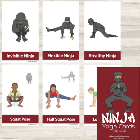 ninja yoga cards - pretend play