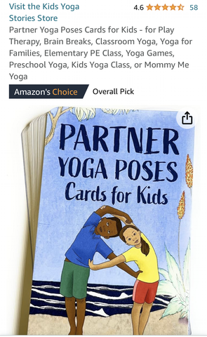 partner yoga cards for kids - amazon listing