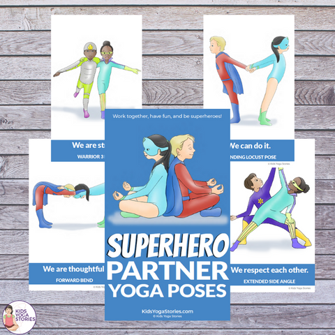 superhero yoga cards for kids