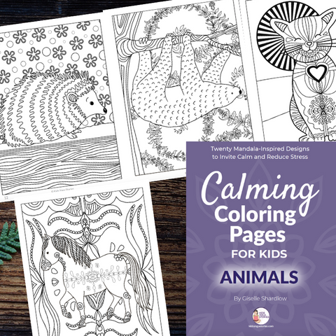 Calming coloring pages for kids: animals