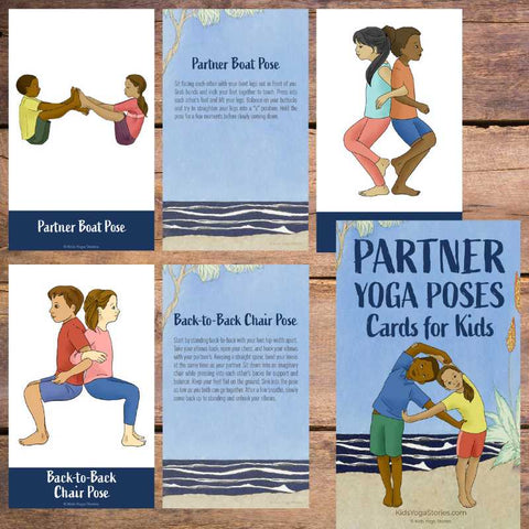 Partner yoga cards for kids