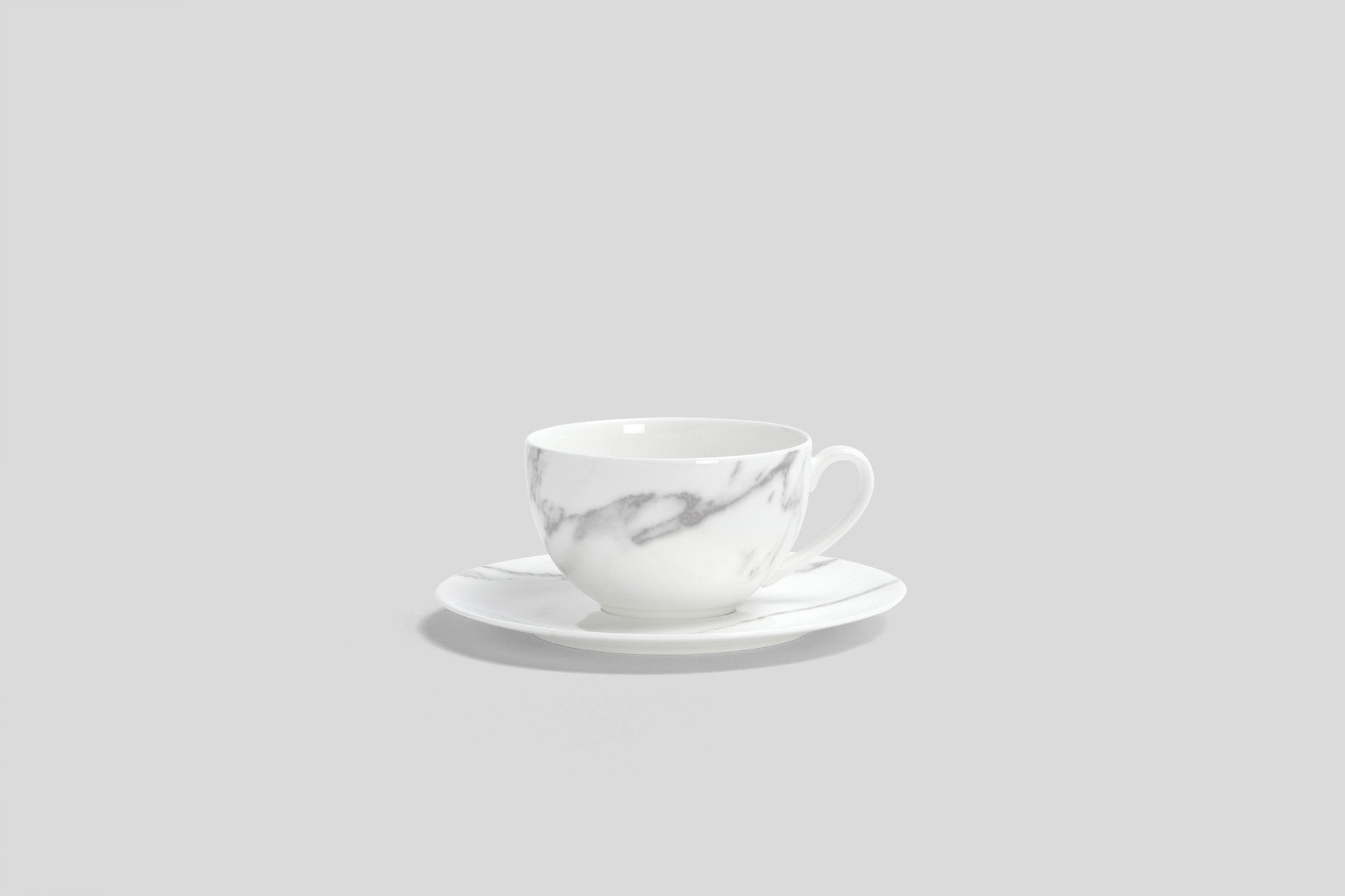 Marble Print Ceramic Tea Cup With Saucer And Spoon Bone - Temu