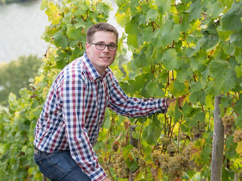 Kochan and Platz's Viticulture Technician Daniel Kochan in the vineyard