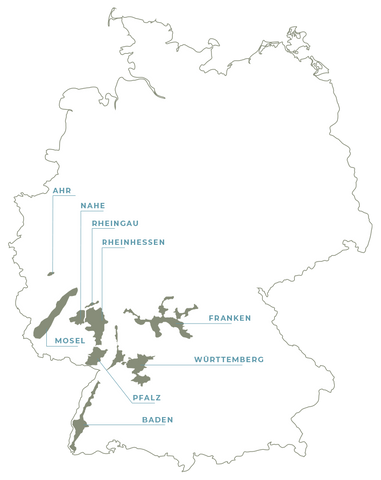 Wine Regions of Germany Map