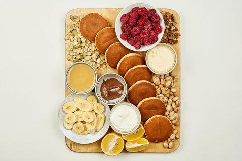 sweet breakfast pancake charcuterie board