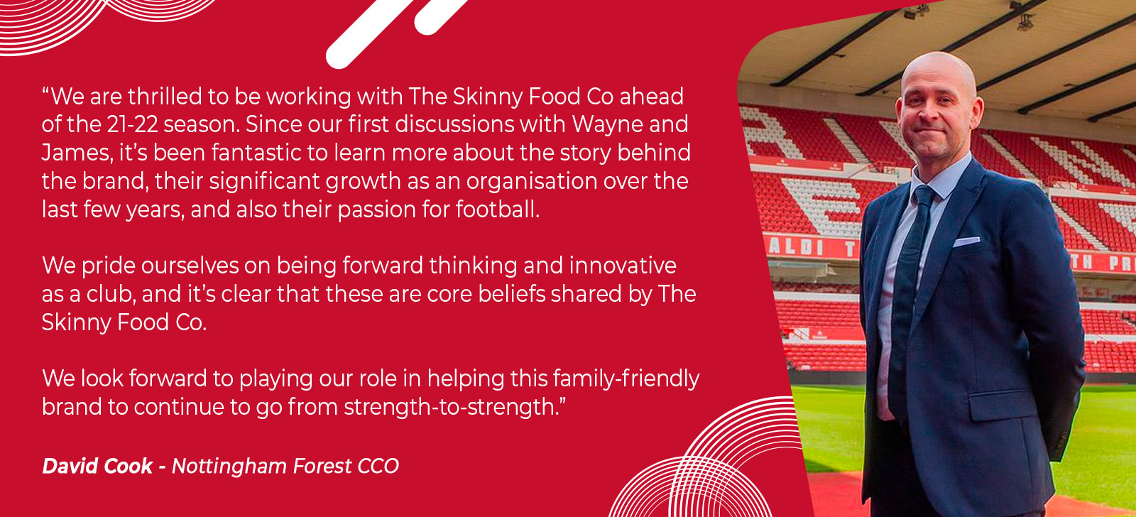 David Cook Sponsorship with Nottingham Forest Football Club