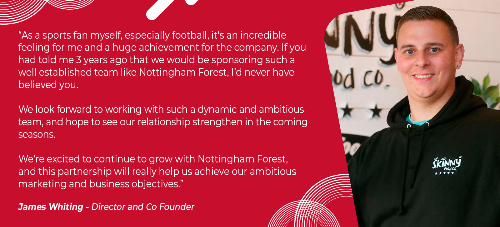 Sponzorstvo Jamesa Whitinga s futbalovým klubom Nottingham Forest