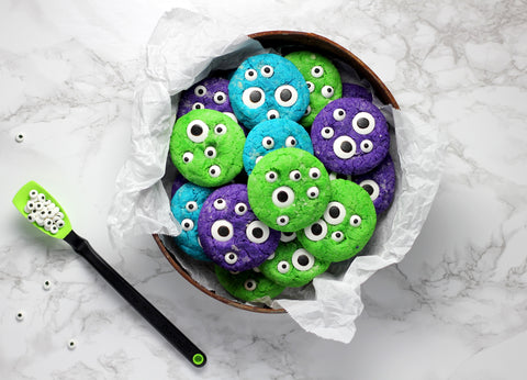 Halloween cookies styled like ghouls