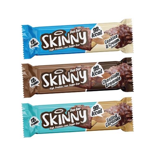 Skinny High Protein Low Sugar Bar - Trio Pack (Choc Brownie, Cookies & Cream and Salted Caramel) - theskinnyfoodco