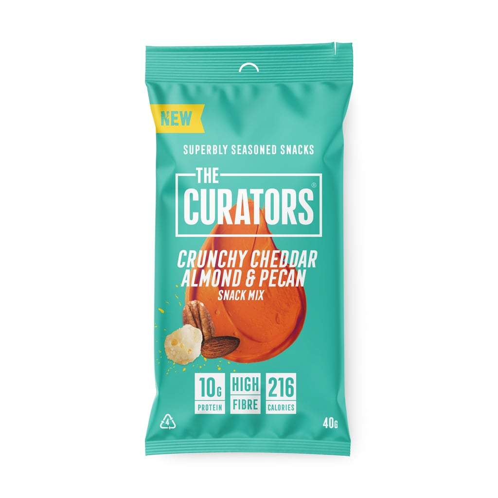 The Curators Mélange Snack Cheddar, Amandes & Noix de Pécan - 10g Protéines - theskinnyfoodco