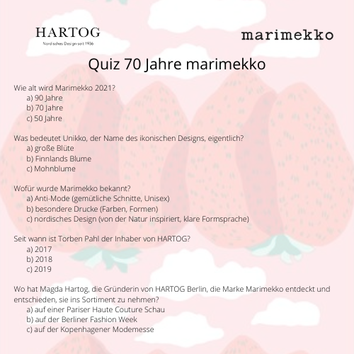 Das Quiz zum Jubiläum von Marimekko bei HARTOG Berlin