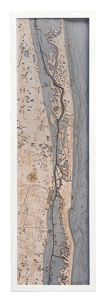 13.5" x 43" Narrow Indian River Nautical Wood Chart