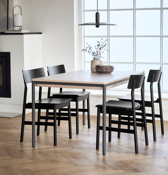 black modern scandinavian dining chair
