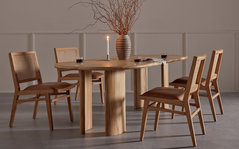 four hands dining table and chairs