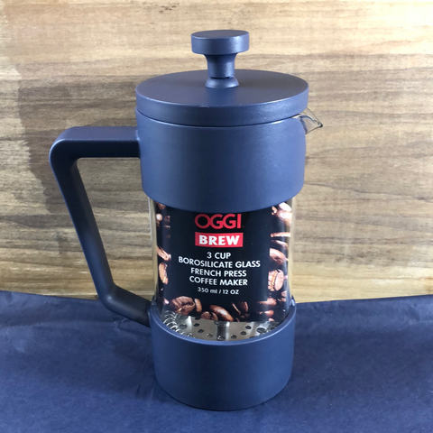 Oggi 3 Cup French Press, 12 ounces