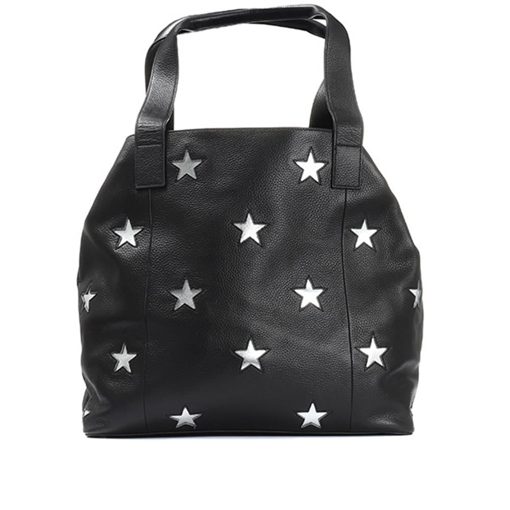 Jones Bootmaker Women's Dayna Leather Star Embellished Shoulder Bag - MACO30500 / 317 148 - Black