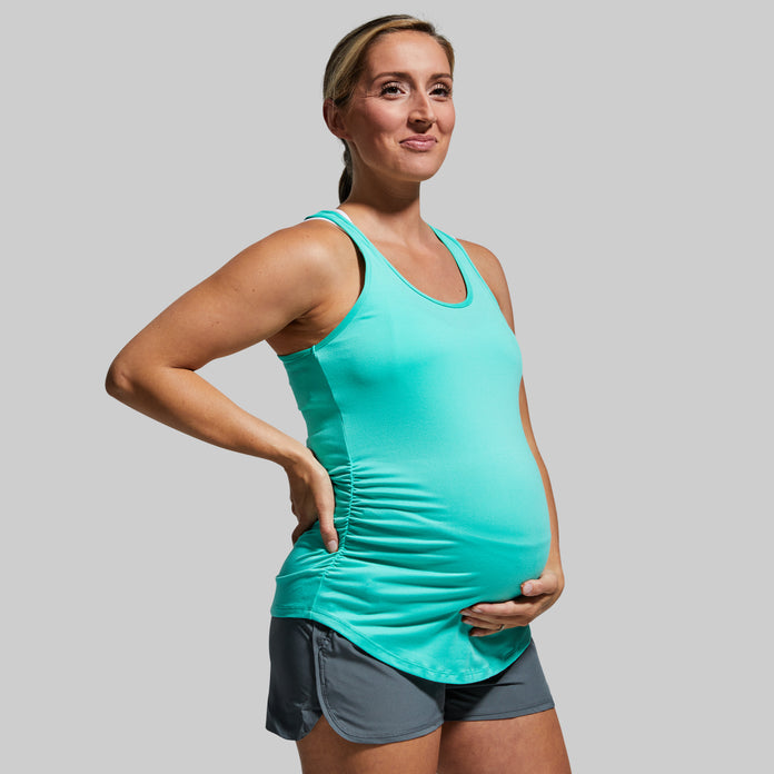 Women's Maternity Teal Racerback Tank Top