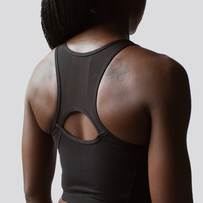 Black and White Striped Sports Bra  Women's Crop Top Bra – Born Primitive