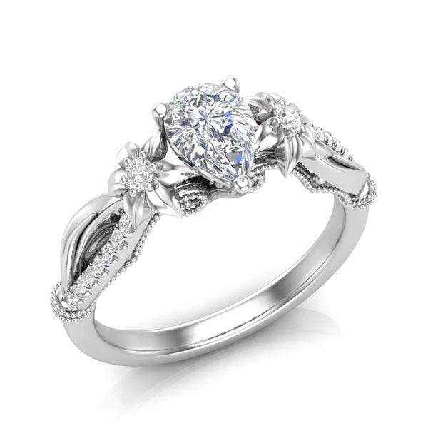 A pear-shaped diamond unique engagement ring from Aurosi Jewels
