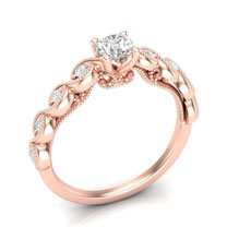 floral milgrain twist infinity engagement ring