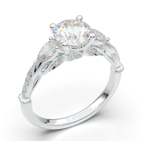 full diamond twisted engagement ring