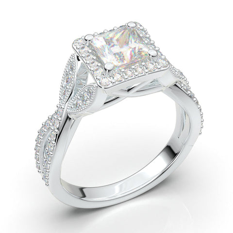 princess halo engagement ring