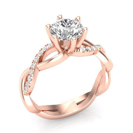 rose gold twisted engagement ring