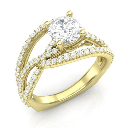 twisted weave engagement ring